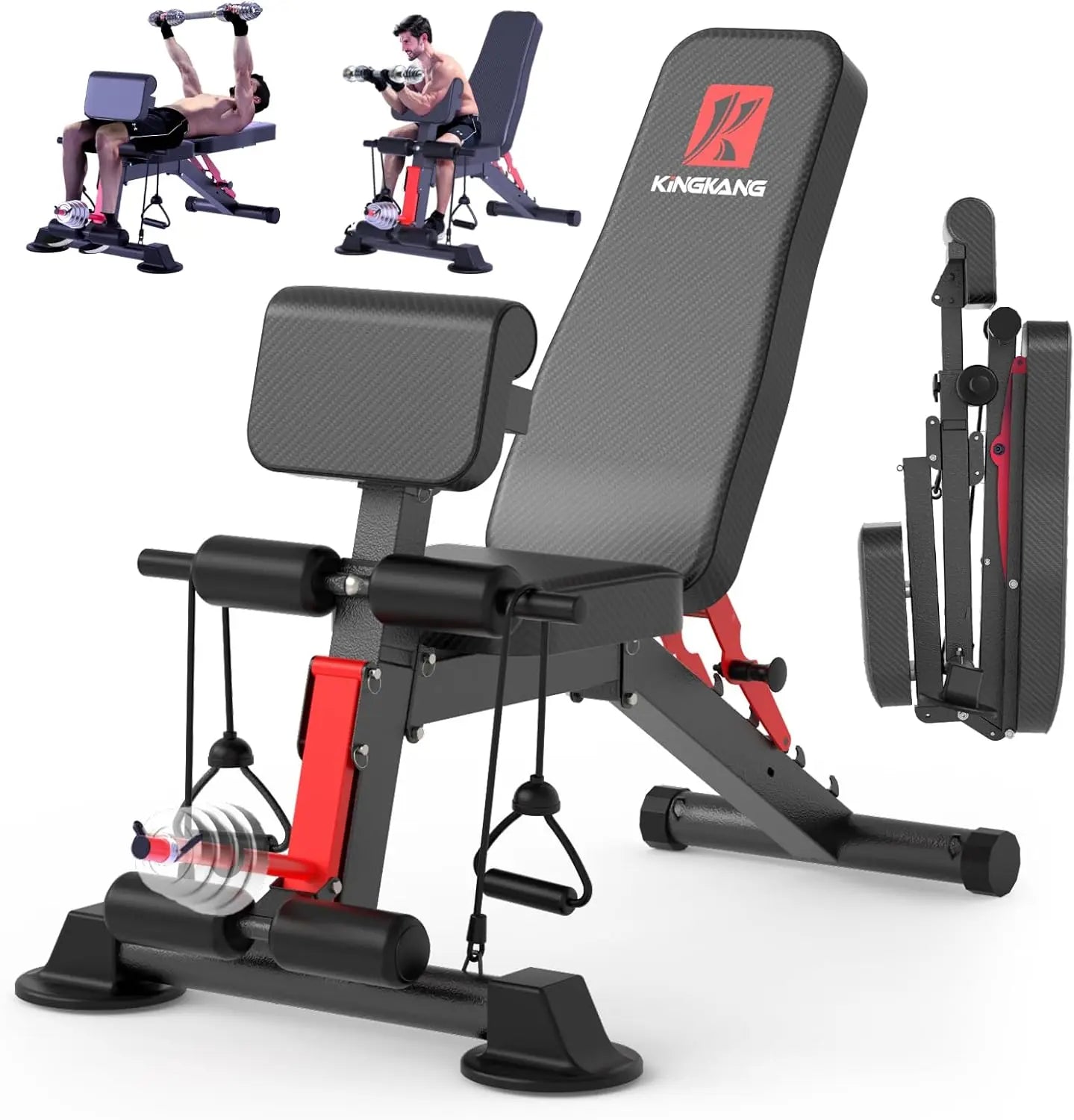 14-in-1 Foldable Dumbbell Bench Weight Pre-Assembled/ Multi-Functional 1000 lbs 6 Adjustable Levels for Full Body Workout
