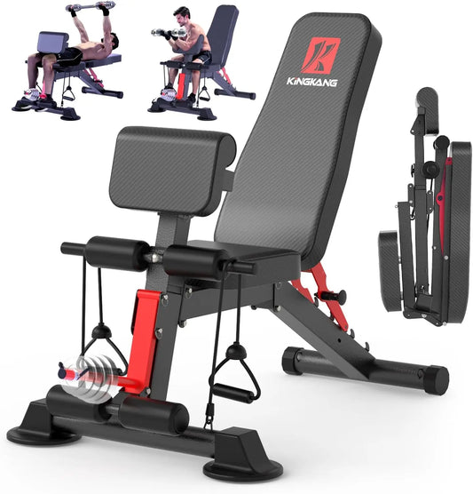 14-in-1 Foldable Dumbbell Bench Weight Pre-Assembled/ Multi-Functional 1000 lbs 6 Adjustable Levels for Full Body Workout