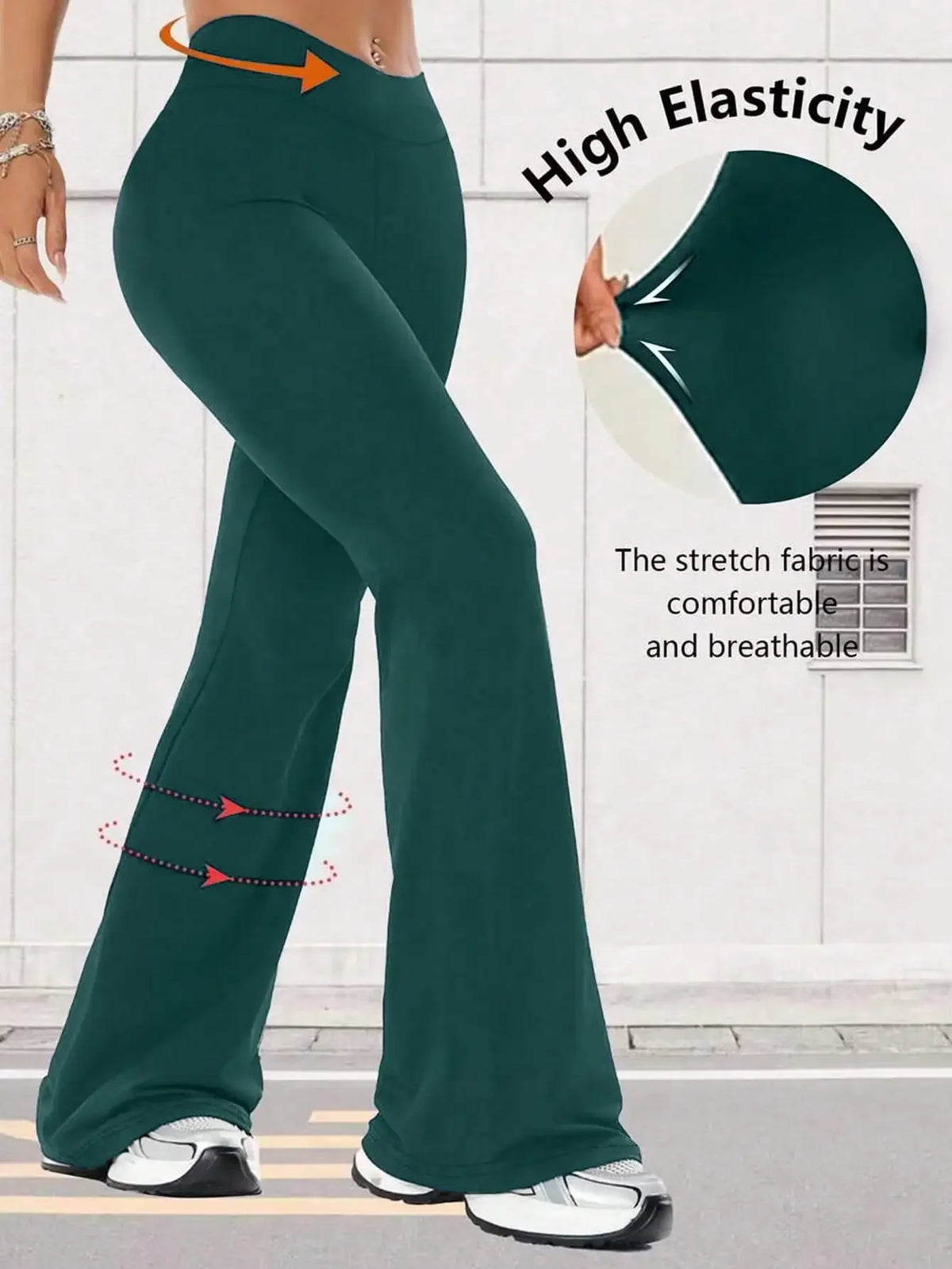 Women's High Waist Flare Yoga Pants Wide Leg Yoga Pants/Loose Casual Sports Leggings For Fitness