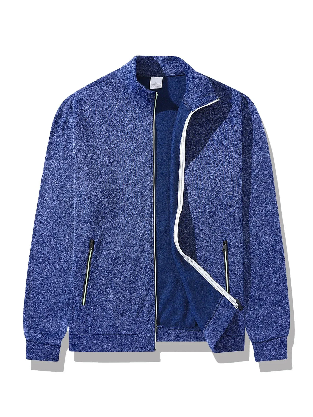 Men's Zip Track Jacket Stand Collar Fleece Lined Casual Sweatshirt/with Zipper Pockets Athletic Outerwear Warm Casual Jacket