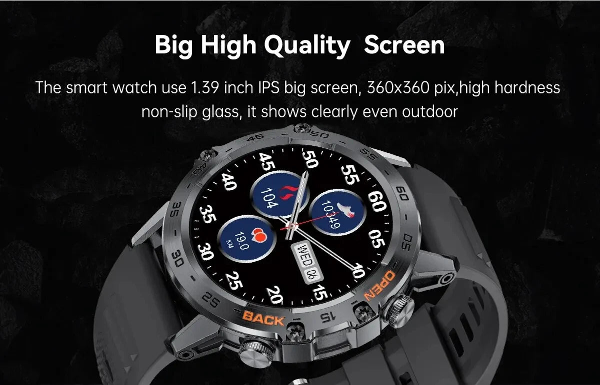 LIGE New AMOLED Screen Bluetooth Call Smart Watch Sports Bracelet Waterproof/400mA Battery Men Smart Watch For IOS Android