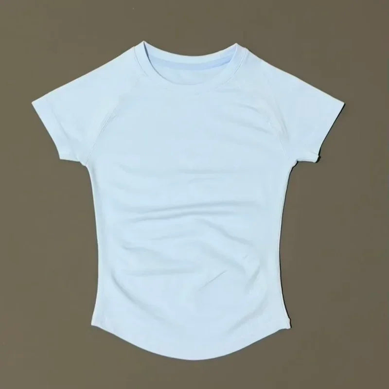Women Sports T-Shirt Round Neck Short Sleeve Breathable Stretchy Tops/Gym Fitness Yoga Running Workout Casual Athletic Shirts