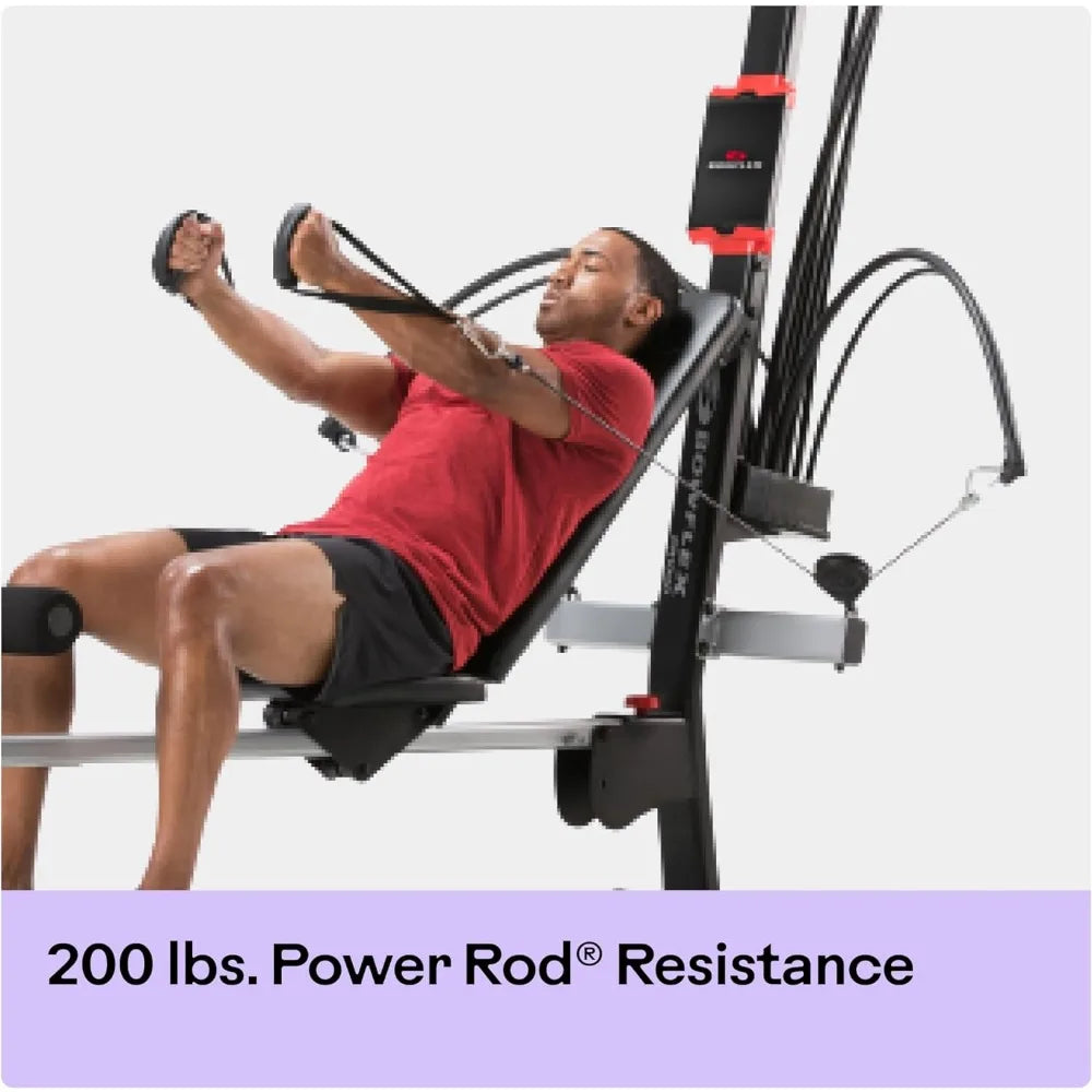 Home Gym Workout Fitness Sports Equipment with Feet Rest and Handles/Cable Pulleys and Horizonal Bench Press