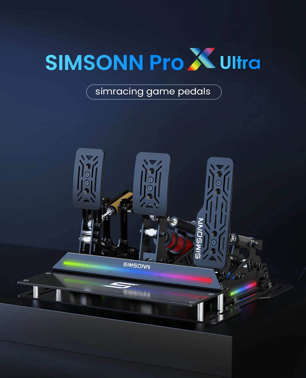 SIMSONN PRO X Ultra Sim Racing Pedals Pressure Sensor Pedal Support/VAM VAM RPO Vibration Motor PC Racing Simulator Pedals