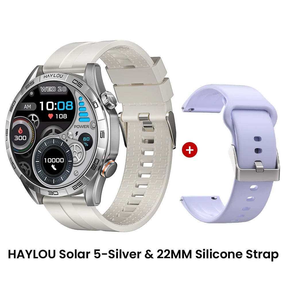 HAYLOU Solar 5 Voice Calling Smartwatch 1.58'' AMOLED Display 60Hz Smart Watch/24H Health Monitoring Sports Smartwatch for Men
