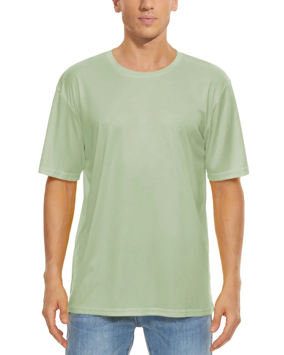 Men's UPF 50+ Shirt Sun Protection SPF UV Moisture Wicking/Lightweight Quick Dry Swim Rash Guard Short Sleeve Athletic Running