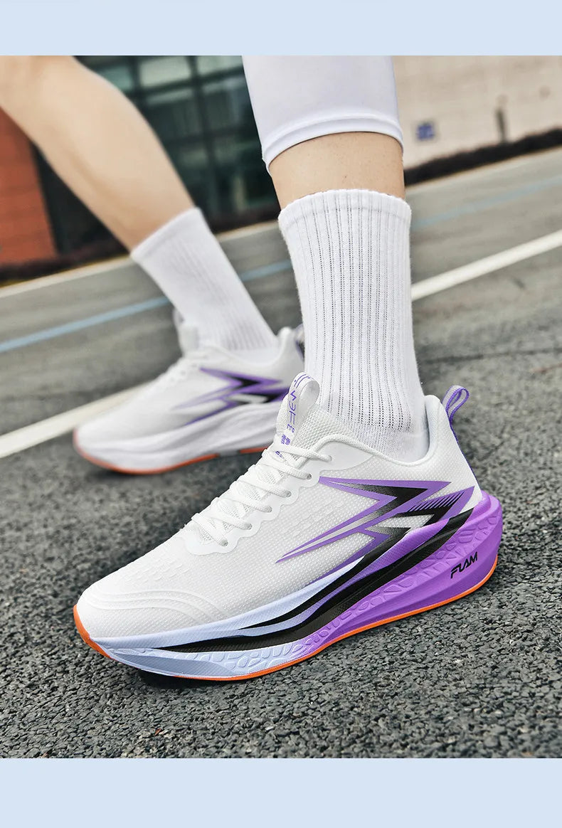 Men Running Shoes Speciality Marathon Sports Shoes Breathable/Lightweight Carbon Board Women's Trend Athletic Sneakers