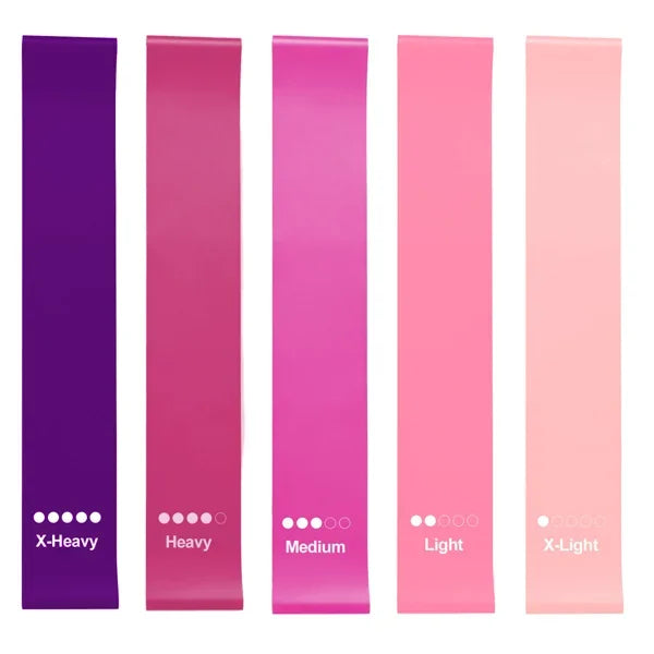Set of 5 Resistance Exercise Loop Bands/Fitness Yoga Resistance Band TPE Pink