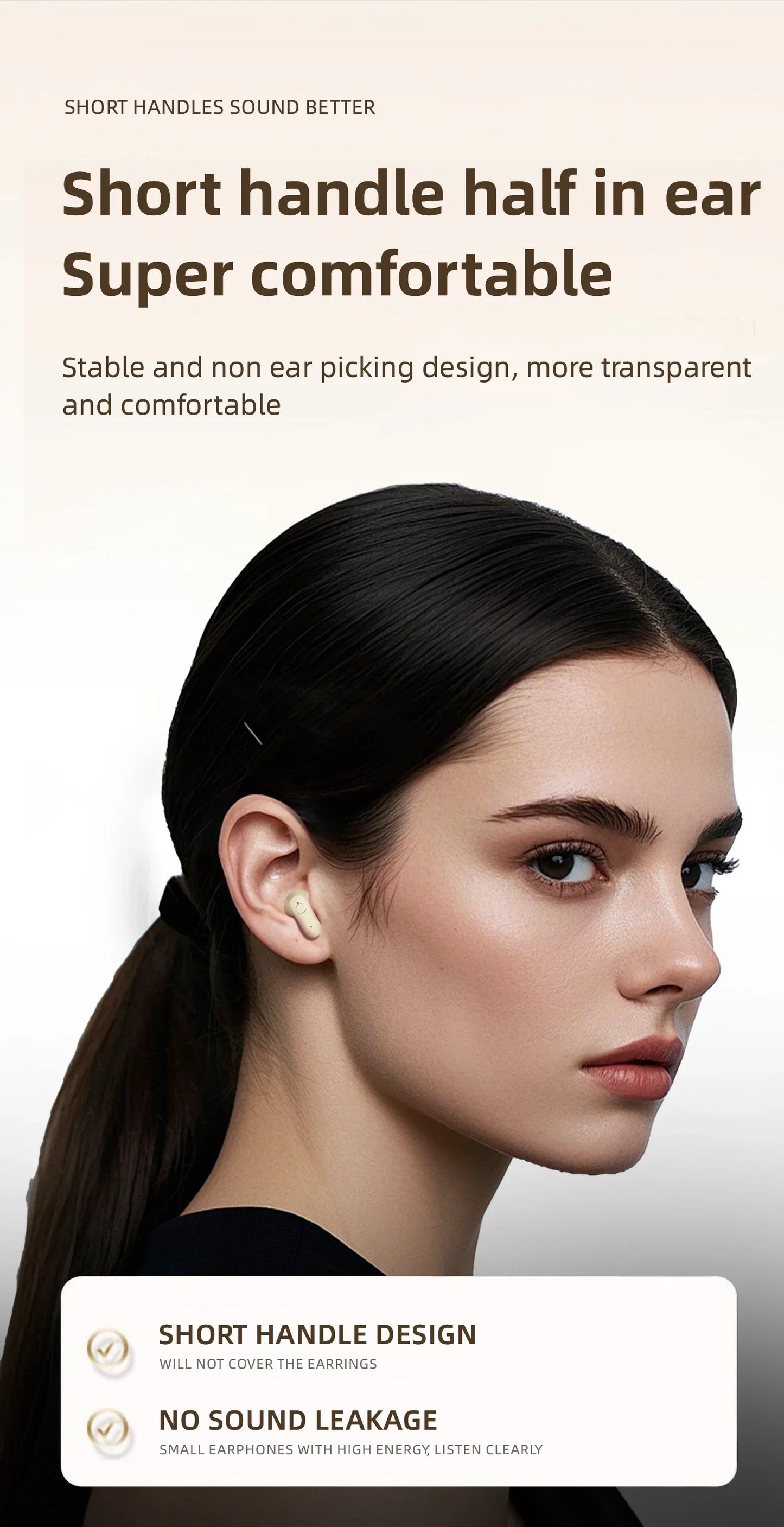 New Dual Wireless Bluetooth Earphones, HiFi Sound Low Latency/Noise Reduction Earbuds for iPhone Android