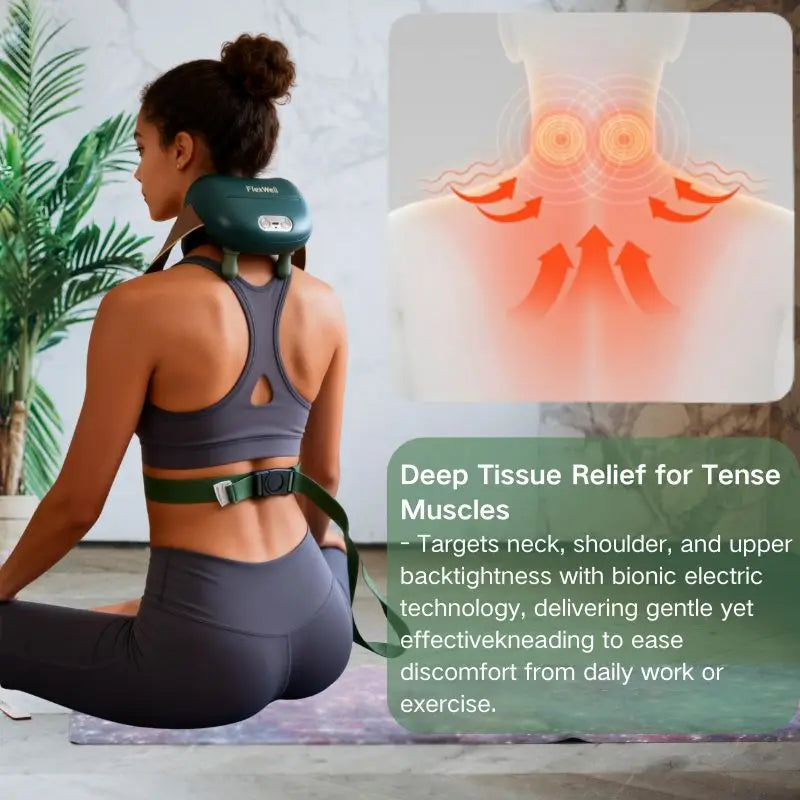 Shoulder and neck massager massage knead/and apply heat to muscles to relieve muscle soreness
