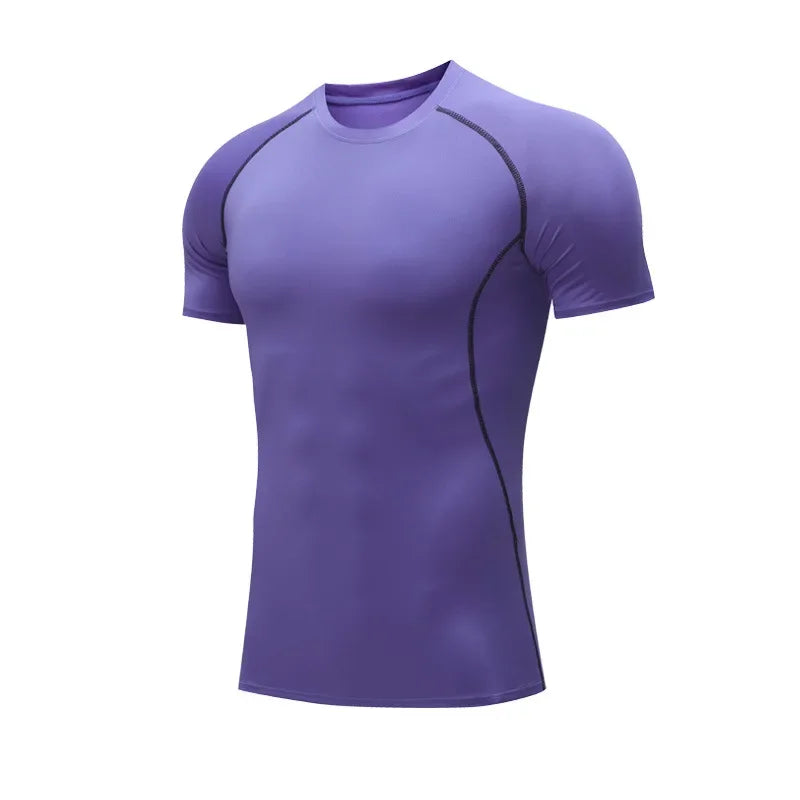 Men Short Sleeve t-Shirt Quick Dry Compression Shirts Fitness/Gym t-Shirts Sport Bodybuilding Shirt Running Football Tee Shirts