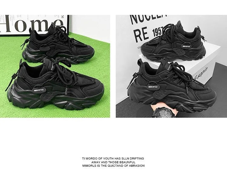 Men's Casual Sneakers Summer Autumn Fashion Outdoor Luxury Lace Up/Round Toe Breathable Non Slip Height Increasing Shoes