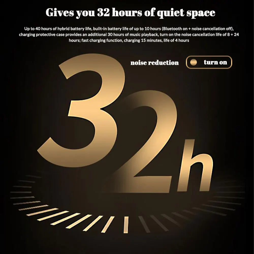 V8 Earphones Bluetooth 5.3 LCD Touch Screen Wireless Headphones/ANC Headset Cancellation Headphones 6Mic ENC HD Call TWS Earbuds