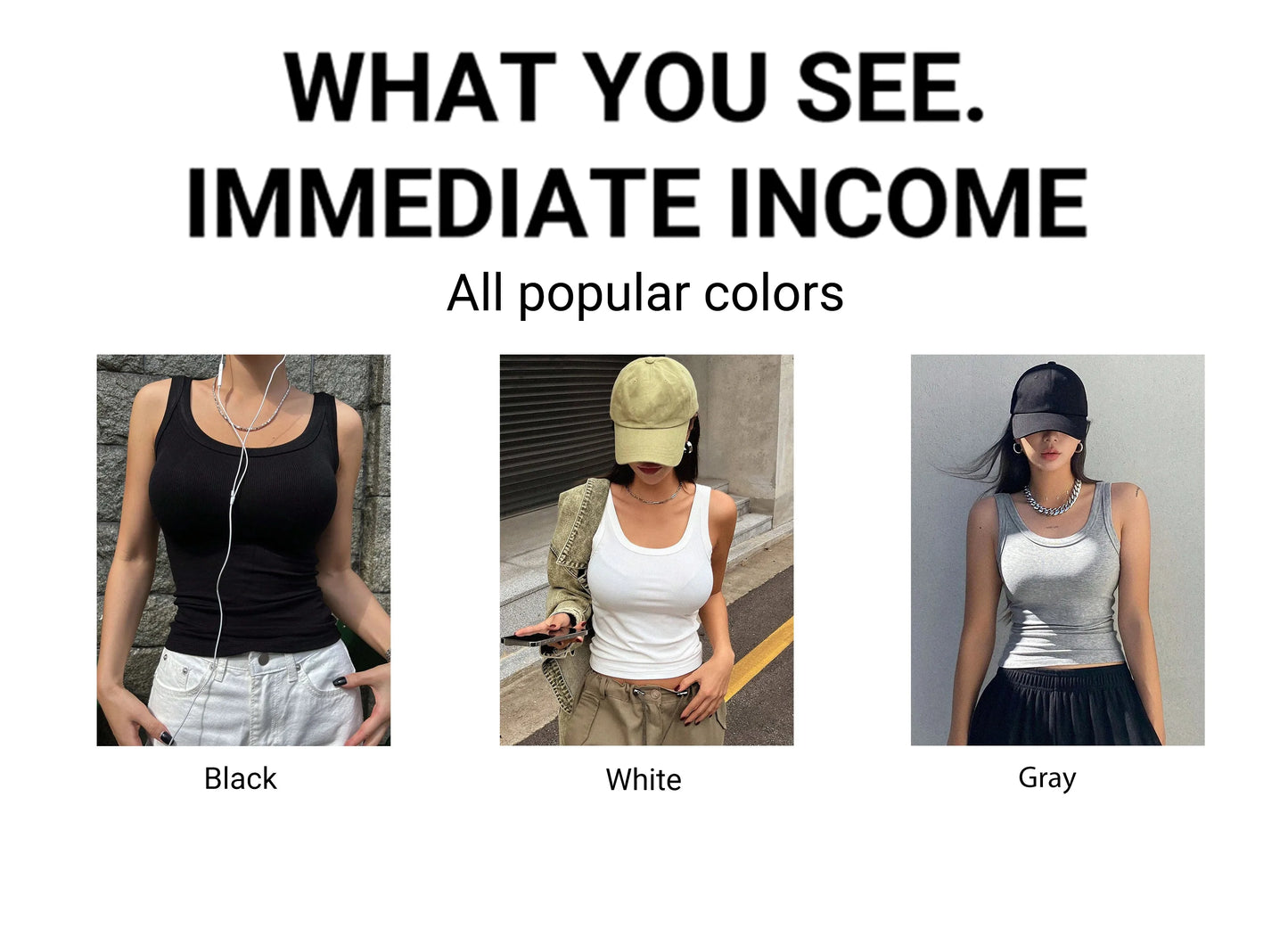 3PCS Set Cotton Camisole Vest Paired Summer Slim Fit Clothing/Simple Versatile Basic Top Breathable Women's Korean Style Tops