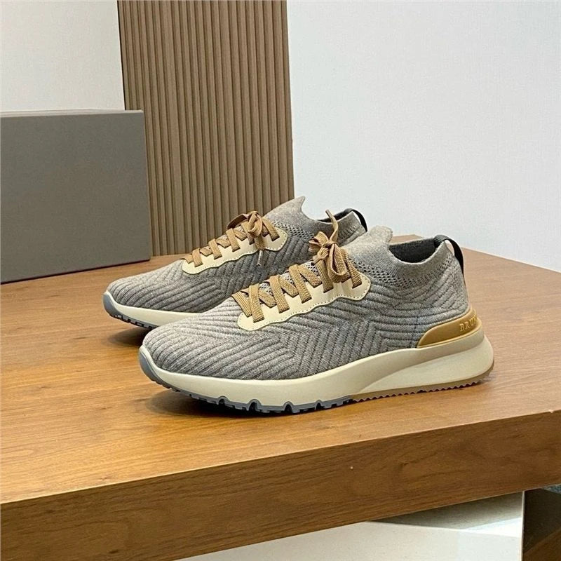 New Men's Lightweight Knitted Shoes Breathable Comfortable/Trendy Casual Athletic Sneakers Fashion Daily Footwear
