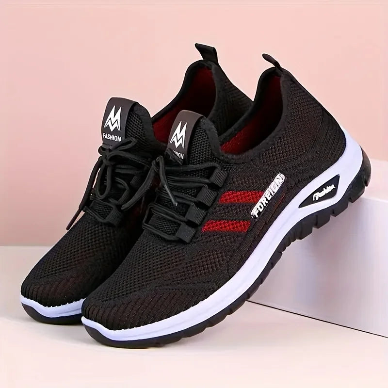 Women's Breathable Knit Walking Shoes Soft Cushion/Non Slip Lace Up Sneakers Lightweight Comfort Casual Daily Sports Shoes
