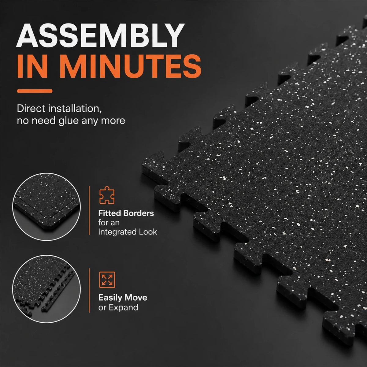 24 Pieces High Density EVA Interlocking Foam Gym Mats/0.4in Thick Protective Floor Tiles for Home Workout Equipment Non Slip Mat