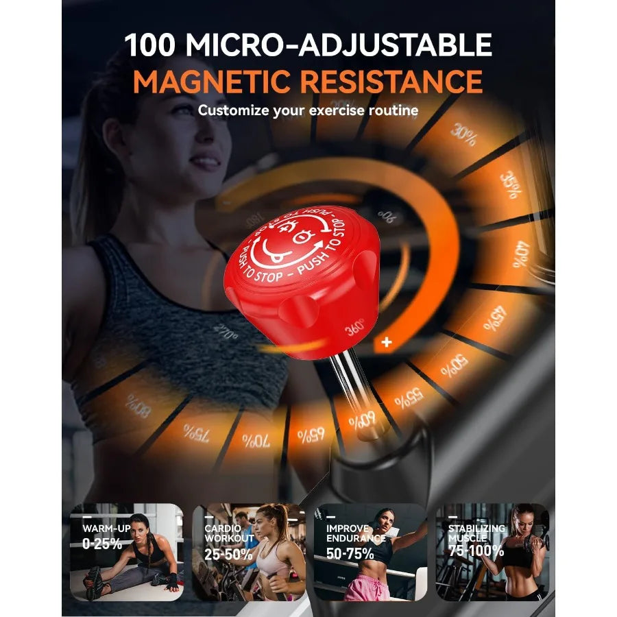 Indoor Cycling Bike with Adjustable Magnetic and Brake Pad/Resistance Silent Belt Drive for Home Cardio Fitness Upgraded Version