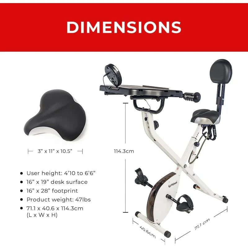Fit Desk  Bike 3.0 - Folding Exercise for Work from Home/Fitness Stationary Equipment