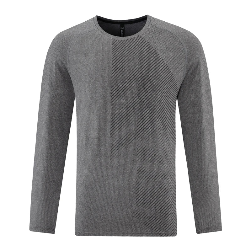 Men Prints Long Sleeve Casual Sports Quick Dry Running Shirts/Breathable Gym Sportswear High Quality Workout Long Tops