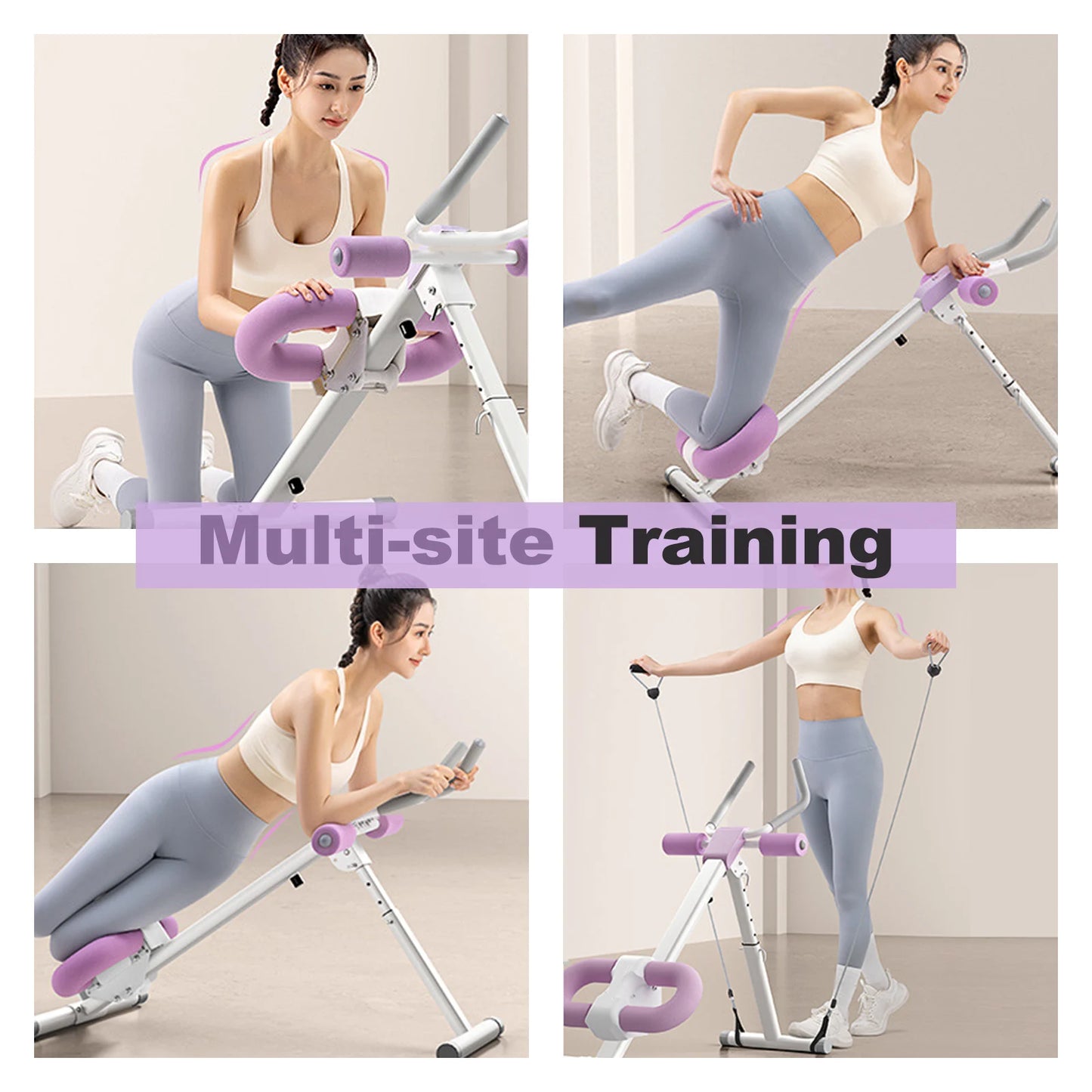 Ab Workout Machine Abdominal Adjustable Folding Crunch/Trainer Core Machine Full Body  Equipment for Home Gym