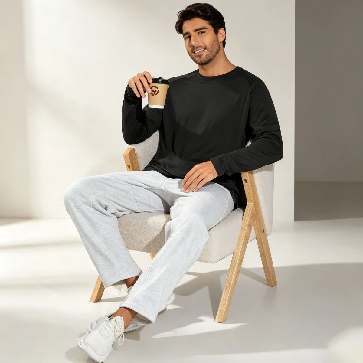 THE GYM PEOPLE Men's Long Sleeve Soft Workout Shirts UPF 50+/Lightweight Athletic Pullover Tops for Hiking Running Shirts
