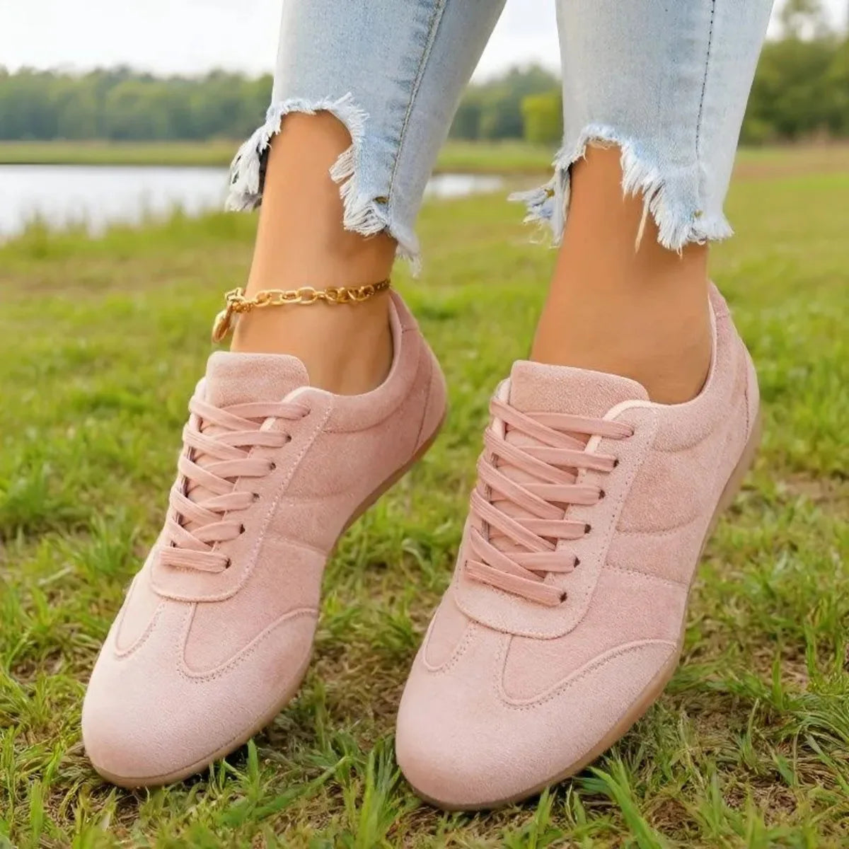 Women's Casual Flat-Soled Non-Slip Wear-Resistant Sport Spring/Autumn Round-Toe Soft And Comfortable Women Single Shoes