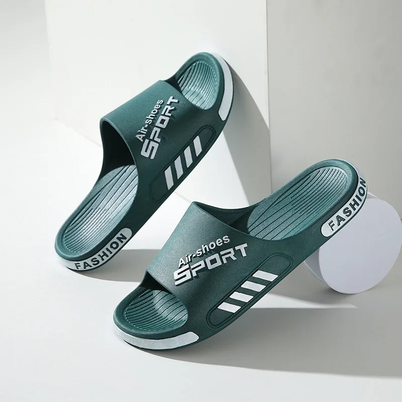 Fashion Men's Slippers PVC Soft Sole Non-slip Slides Casual/Outdoor Flip Flops Home Slippers New