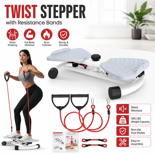 Twist Waist Disc Board with Resistance Bands, Multifunctional Home/Fitness Foot‑Twist Exercise Machine, Portable Waist‑Shaping
