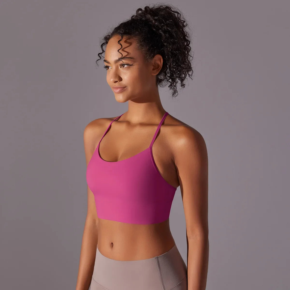 Women Sport Bra Fitness Yoga Top Underwear Soft Y Line Back Running/Gym Crop Top Workout Bra With Chest Pad Push Up Yoga Bra