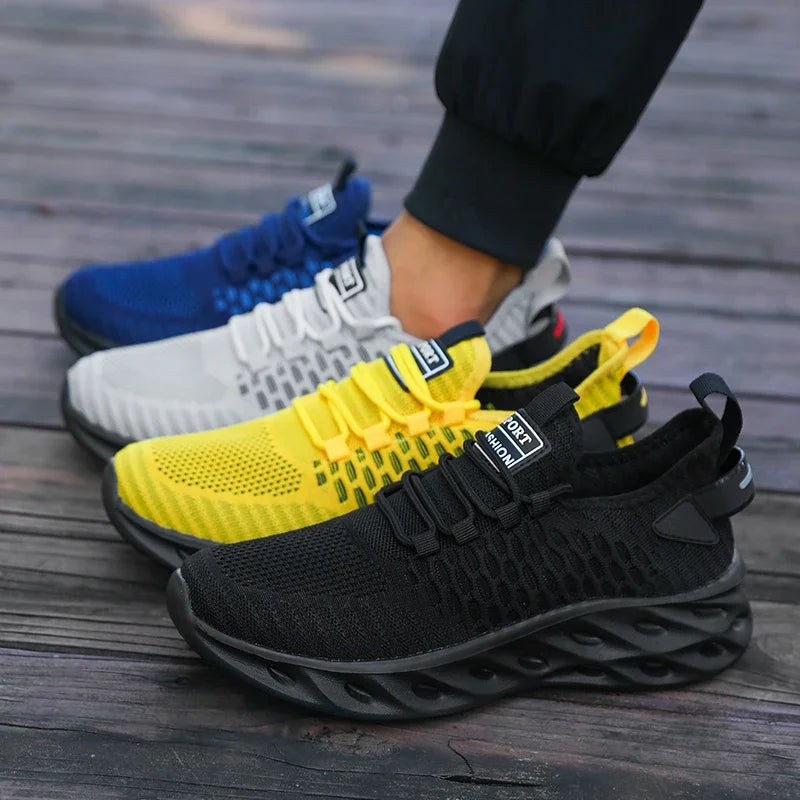 New Fashion Men's Running Shoes Summer Breathable Outdoor/Non-Slip Sneakers Shock Absorbing Sole Trendy Color Shoes for Men