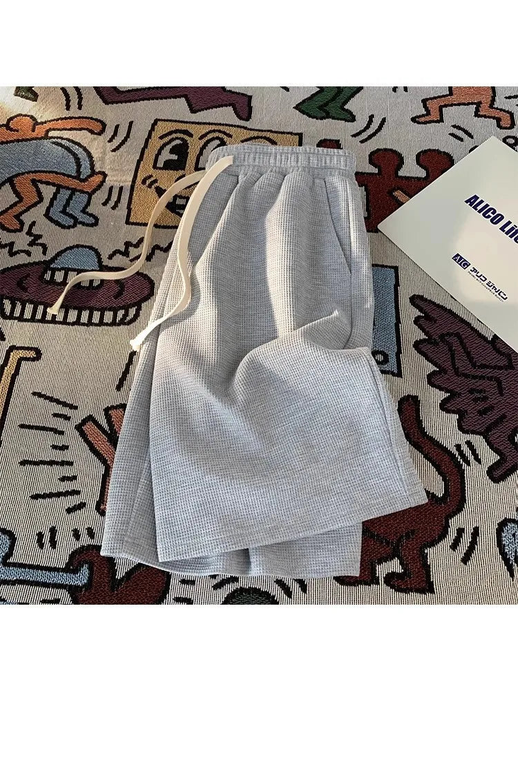 Korean Style Walf Checks Shorts For Men Casual Loose Fit Summer/New Arrival Trendy Brand Youth Sportswear Five Minute Shorts