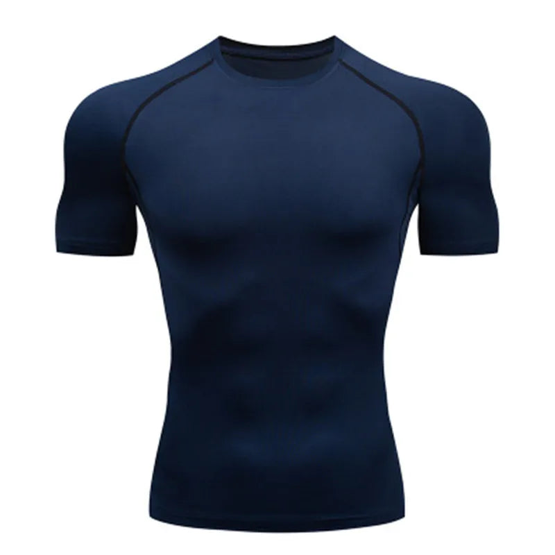 Men's T Shirt Outdoor Training Fitness Gym Jogging Running Sweatshirt/Man Compression Shirts Tight Elastic Breathable