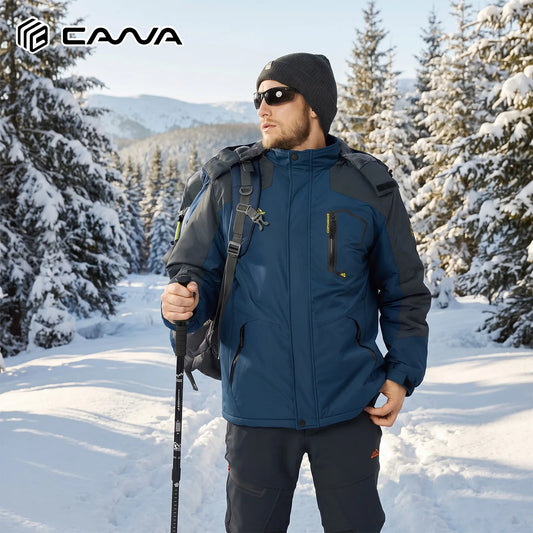 Men's Water-Resistant Ski Jacket Winter Fleece Lined/Snow Coat Warm Windproof Outdoor Jacket