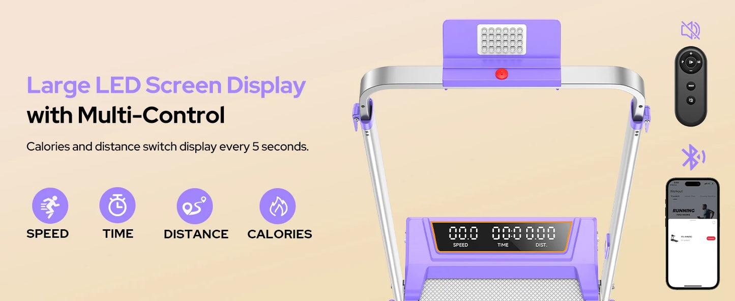 Walking Pad Treadmill with 15% Incline/Adjustable Height,3.5HP Walking Pad/with Handle Bar Foldable Under Desk Treadmill 350LBS