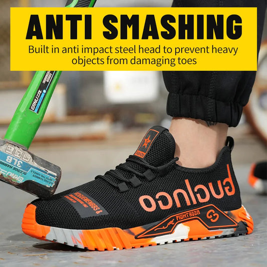 Soft-soled comfortable anti-smash and anti-puncture Safety Shoes Men Sneakers