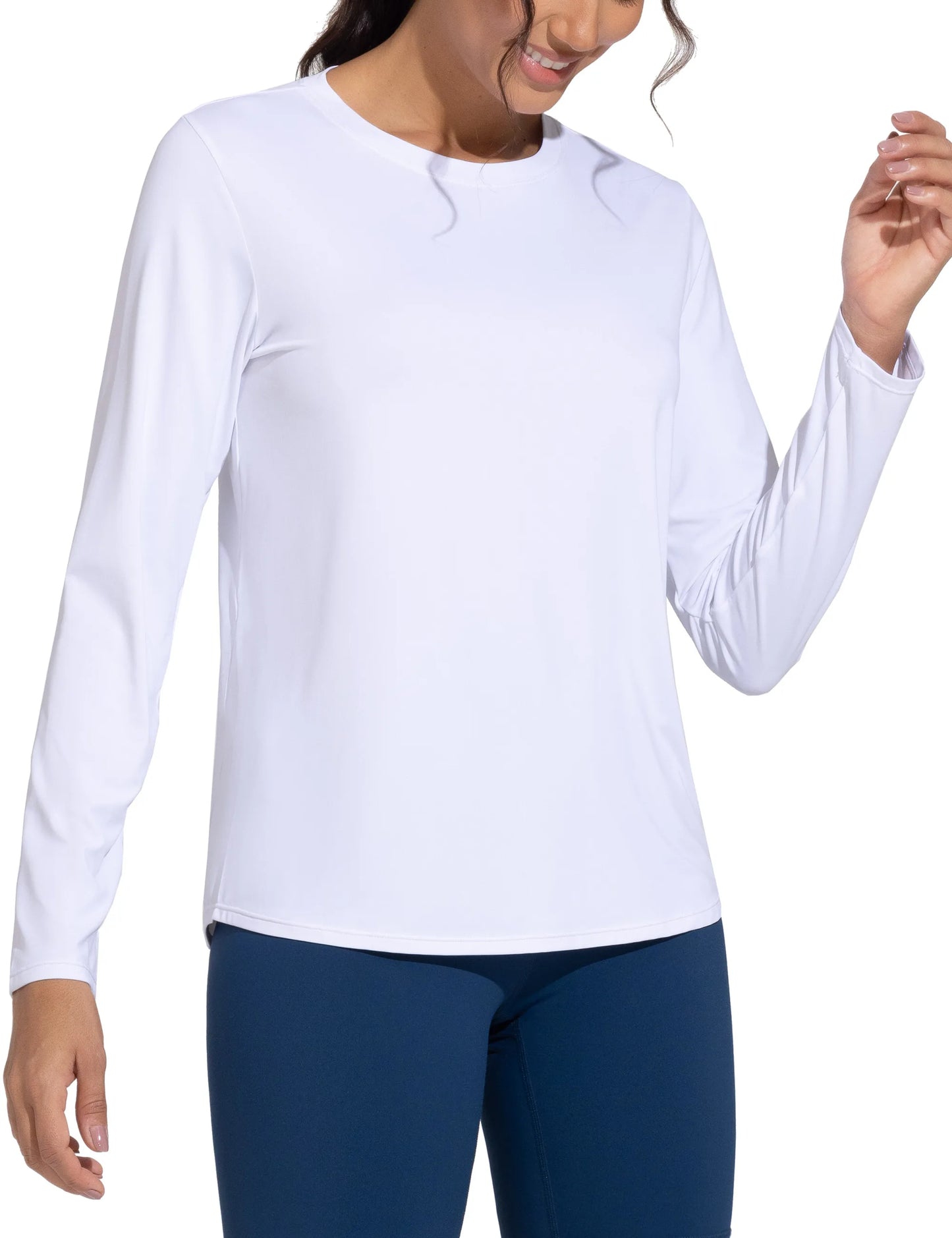 THE GYM PEOPLE Women's Ultra Soft Long Sleeve/Workout Shirts Basic Crewneck Athletic Running Tops