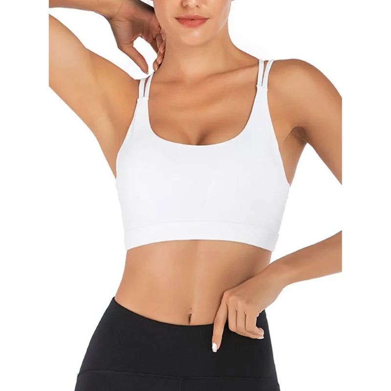 Vest Yoga Top Sports Bra Back Cross Solid Color/Fine Belt Sports Exercise Bras Women's Wear