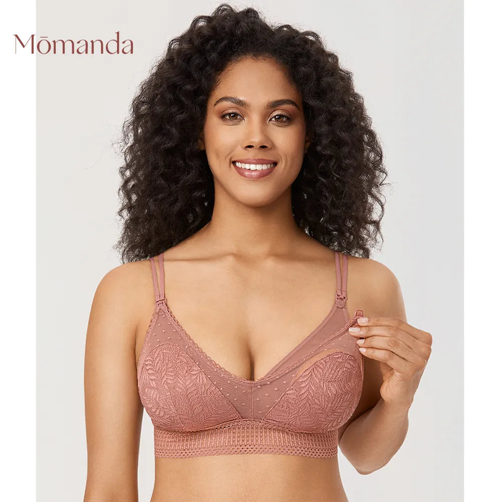 MOMANDA Maternity Nursing Bra Lightly Padded/Wireless Bralette For Pregnant Women