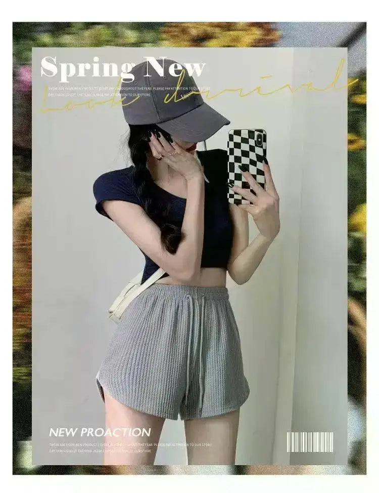 Women Gym Fitness Running Shorts Women's Summer Thin Style Loose/Casual Large Size Wide Leg High Waist A-word Sports Hot Pants