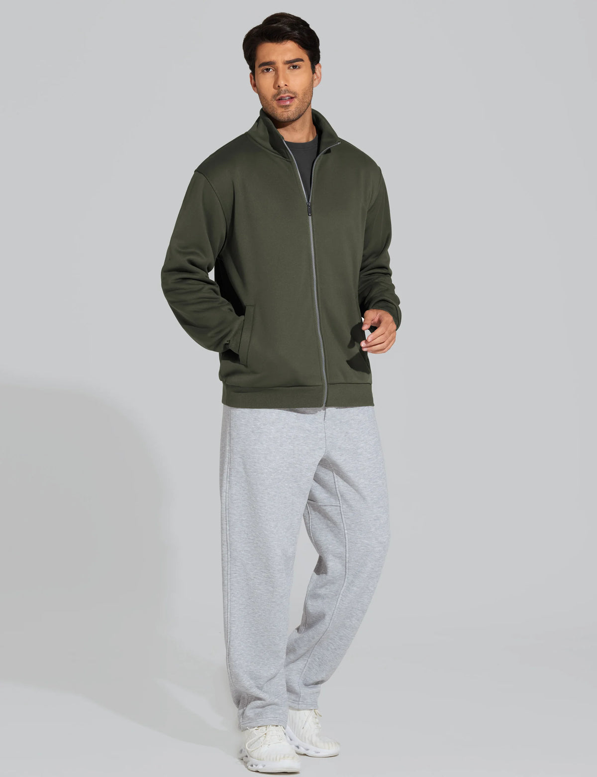 THE GYM PEOPLE Men's Baggy Sweatpants Fleece Drawstring/Straight Leg Open Bottom Workout Pants with Pockets