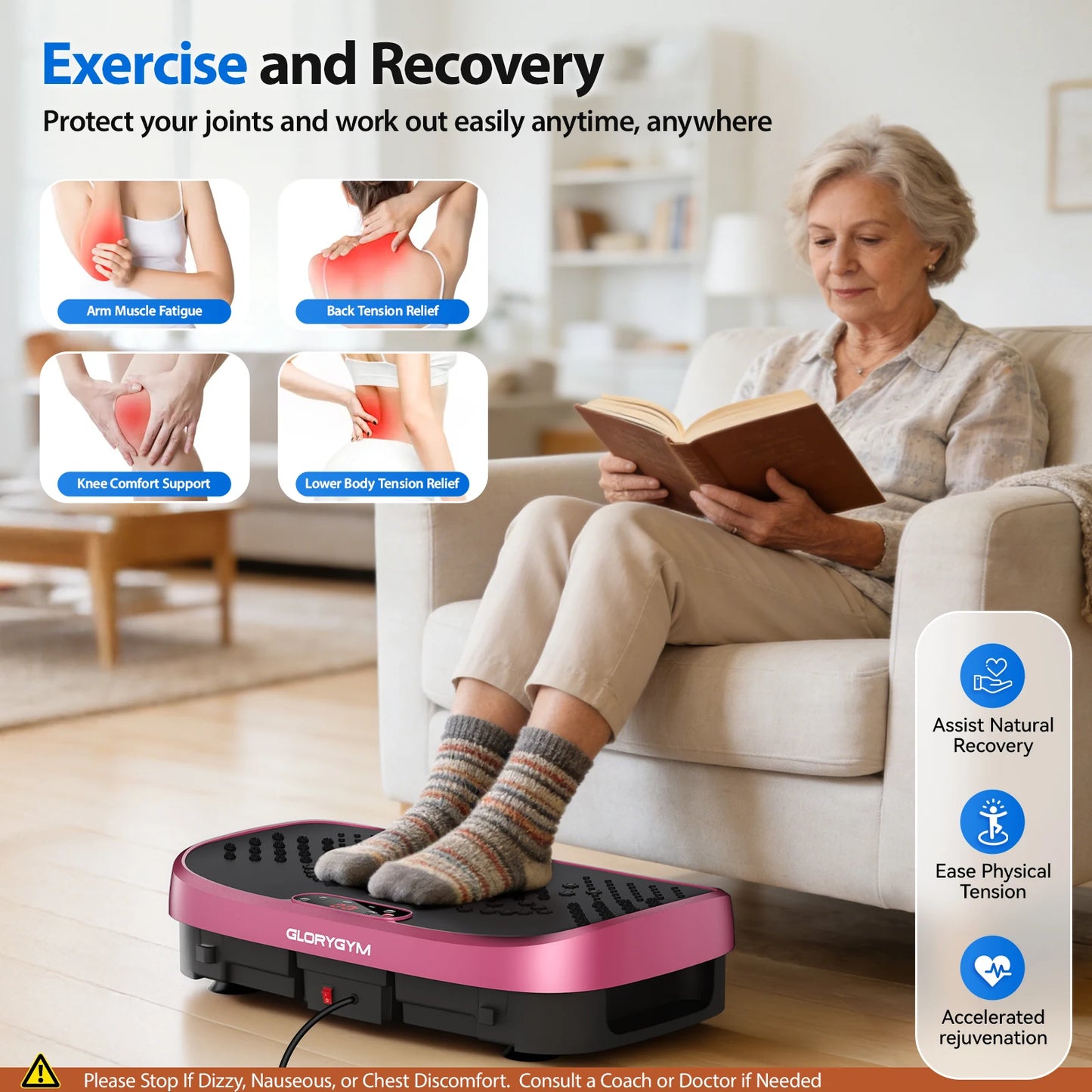 Magnetic Vibration Plate Exercise Machine Fat Burning 120 Levels/330lbs Portable Quiet Home Fitness  APP Control Workout Platform