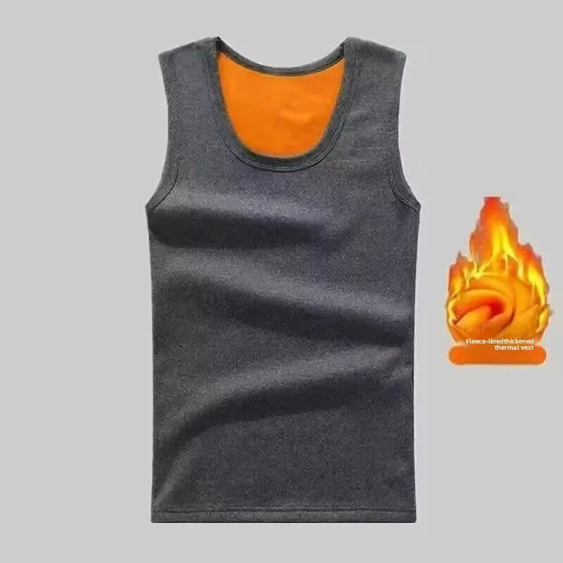 Men's Fashion Thickened Slim Fit Vest Autumn Winter Casual Wear/Protective Base Layer Tank Top for Teens And Adults
