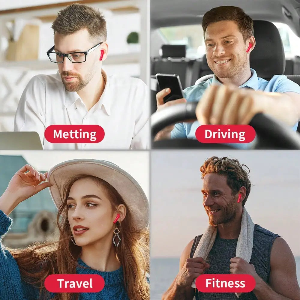 Ordtop Wireless Earbuds Bluetooth Headphones 48H Playtime Ear Buds/With LED Power Display, IPX7 Waterproof Bluetooth 5.4 Earphones