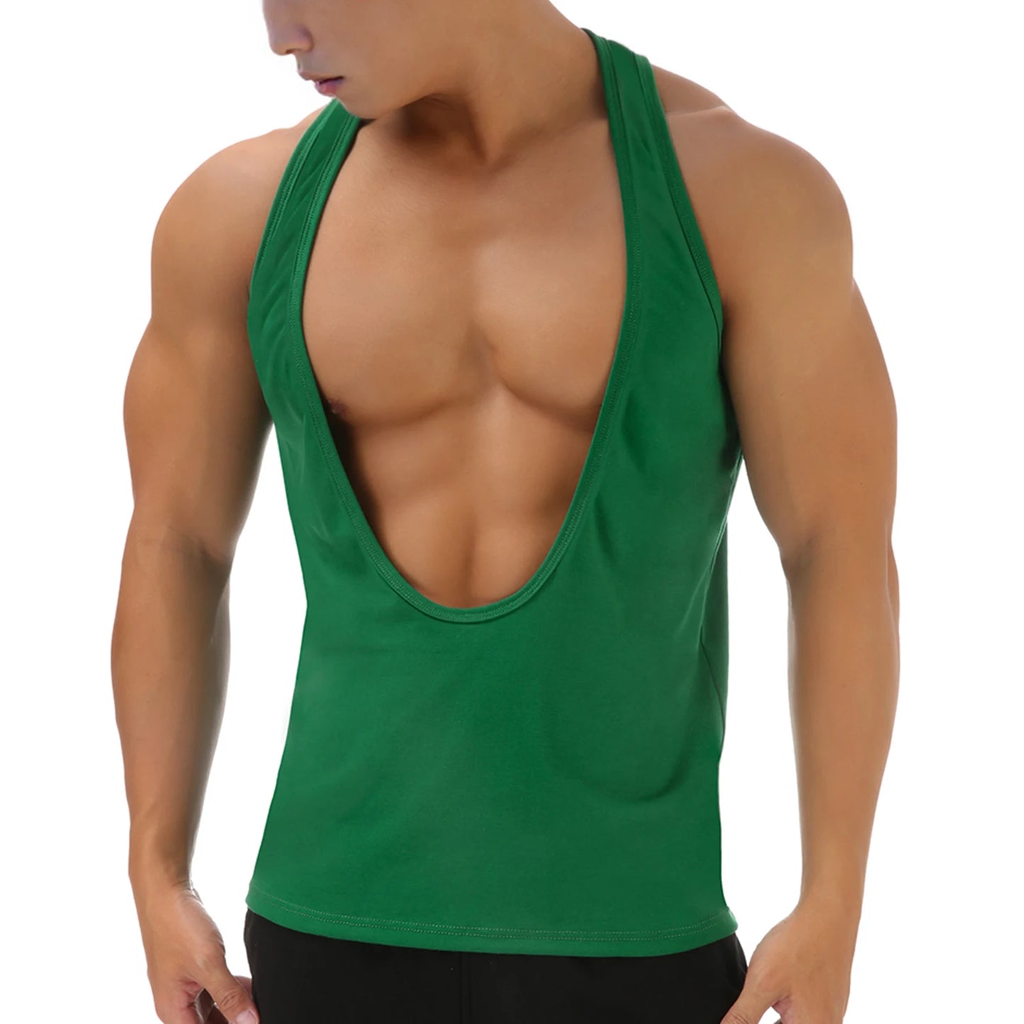 Casual Vest Men's Tank Top Man Deep V-neck Sexy Sleeveless Tops/T-Shirt Muscle Workout Bodybuilding Singlet Dopamine Color