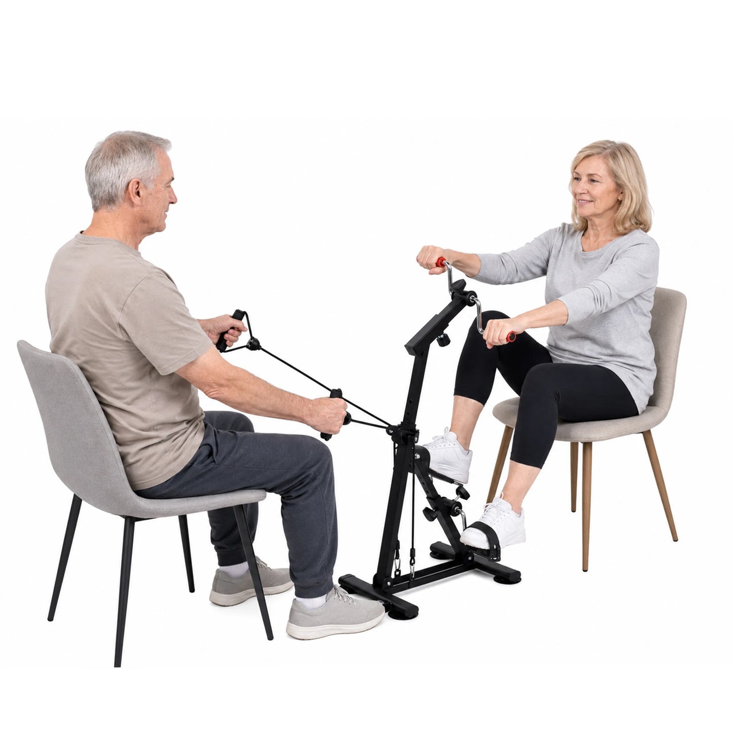 Adjustable Resistance Under Desk Exercise Bike, Stationary Upright Pedal Cycle/for Elderly Leg Strength & Aerobic Training, Arm Leg Rehabilitation Machine