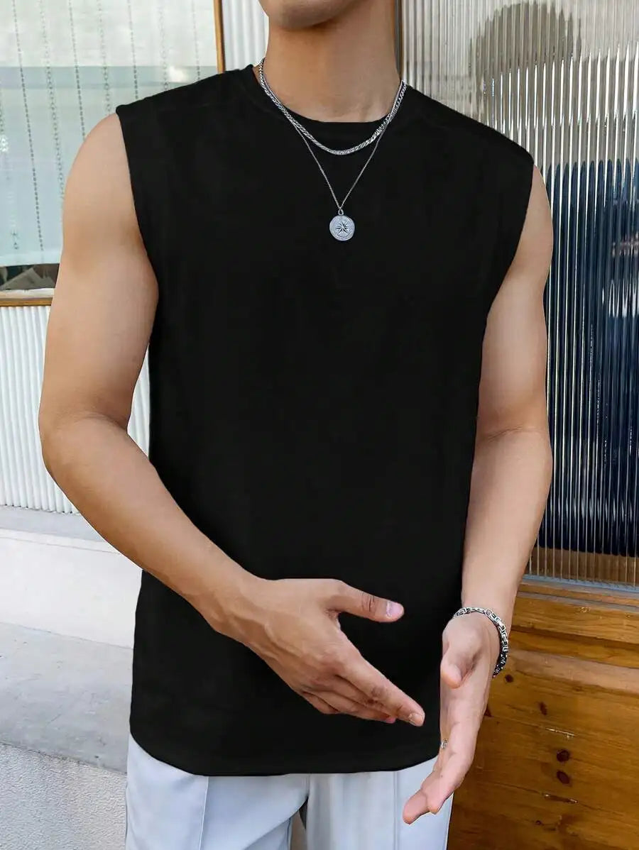 Men Solid Sleeveless Tank Top/Casual Basic Top