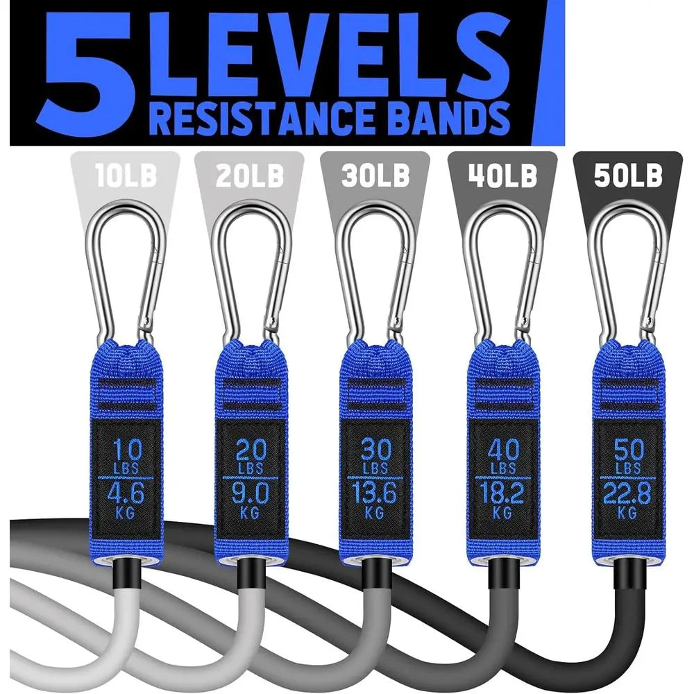 Exercise Bands Kit with Handles Door Anchor/Ankle Straps for Fitness Therapy Yoga, Home and Gym Workouts