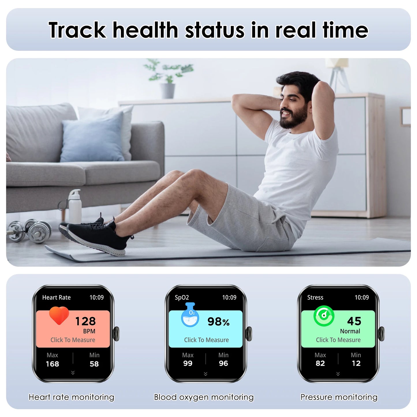 Blackview Smart Watch 1.85” Full Touch HD Bluetooth Calling Smartwatch/100+ Sports Fitness Tracking Watch with Voice Assistant
