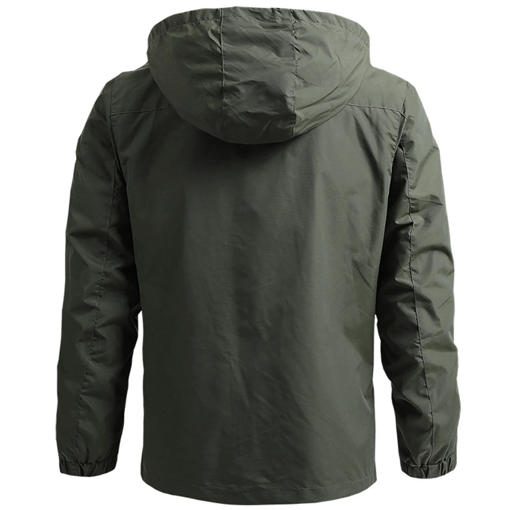 Windbreaker Men Tactical Jacket Waterproof Outdoor Hooded Coat/Sports Military Size S-5XL Field Climbing Thin Outwear